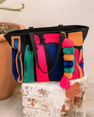 Hermosa Chenille Tote - Black