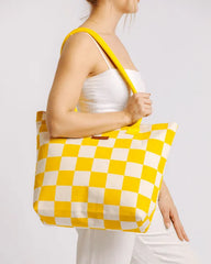 Checker Beach Tote