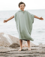 Terra Hooded Poncho Youth - Sage