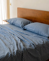 Classic Micro Twill Stripe Melange Pillowcase Set Indigo