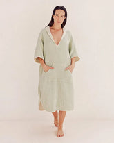 Falta Gauze Hooded Poncho - Sage