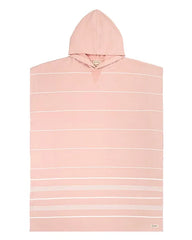 Classic Stripe Hooded Poncho - Misty Rose