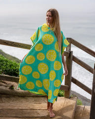 Lemons Hooded Poncho