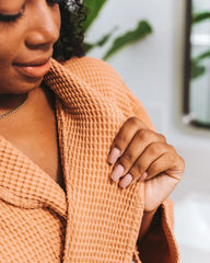 Micro Waffle Robe Beige