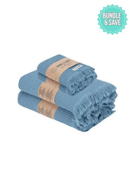 Micro Waffle XL Bath Bundle - Slate Blue