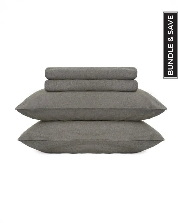 Classic Micro Twill Solid Melange Sheet Set Moss