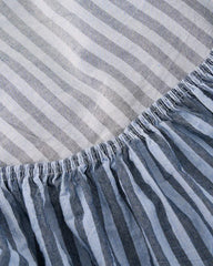 Classic Micro Twill Stripe Melange Fitted Sheet Indigo