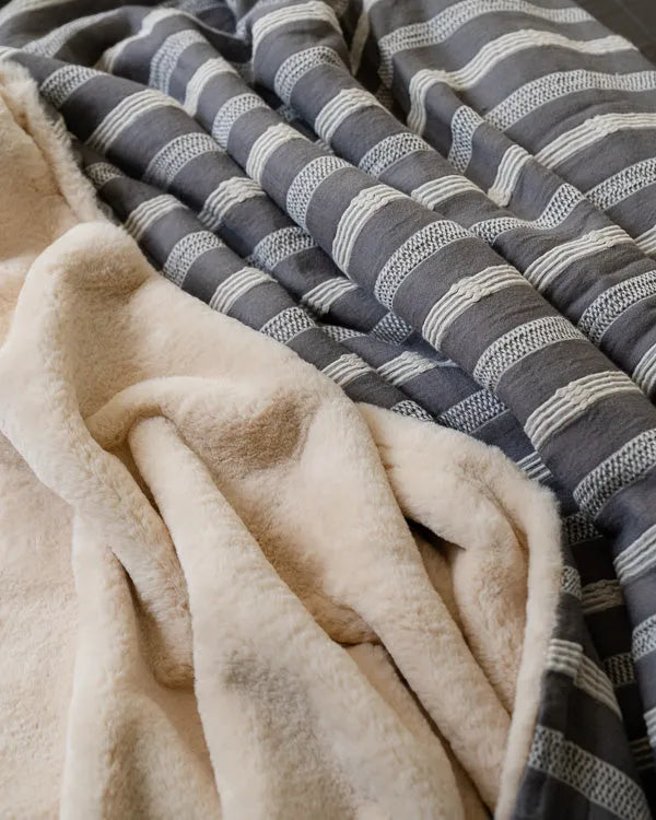 Cozy Texture Plush Blanket - Steel Grey
