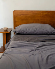 Luxe Sateen Pillowcase Set Steel Grey