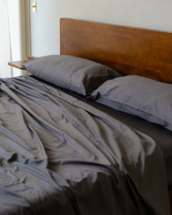Luxe Sateen Pillowcase Set Steel Grey