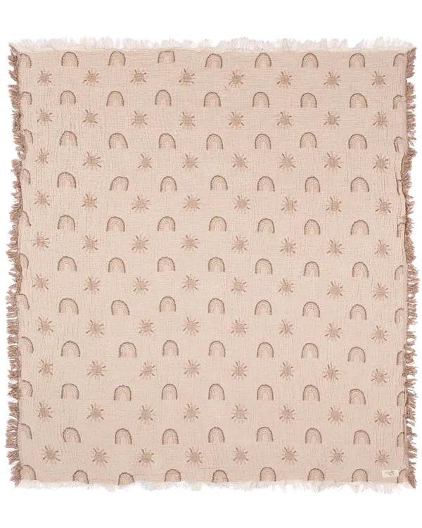 Rainbow Gauze Receiving Blanket Single with Pouch