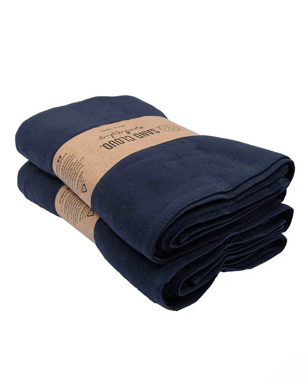 Terra Fringeless XL Bath Bundle - Navy - 2 Pack