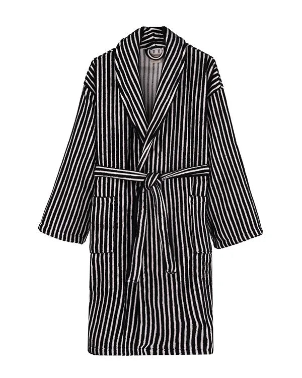 Stripe Dot Robe - Black