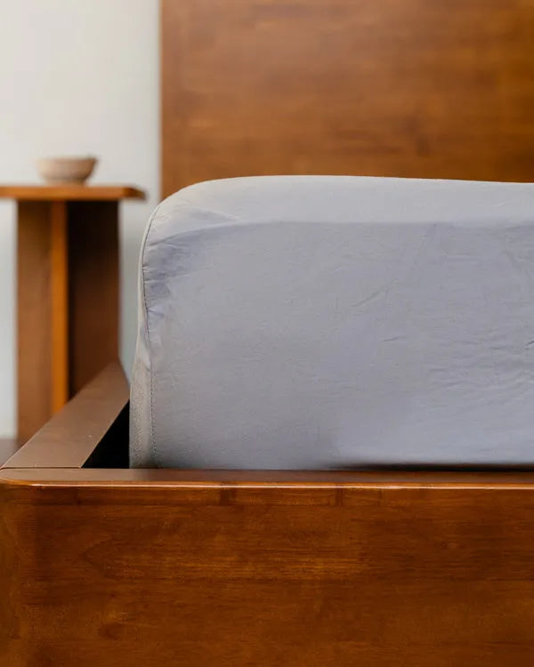 Signature Percale Solid Fitted Sheet Grey